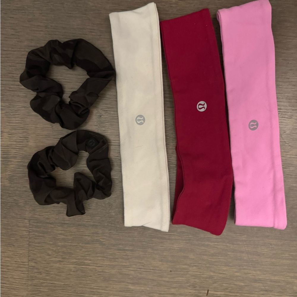 lululemon athletica Headbands and Scrunchies Set - Cream, Red, Pink, Black